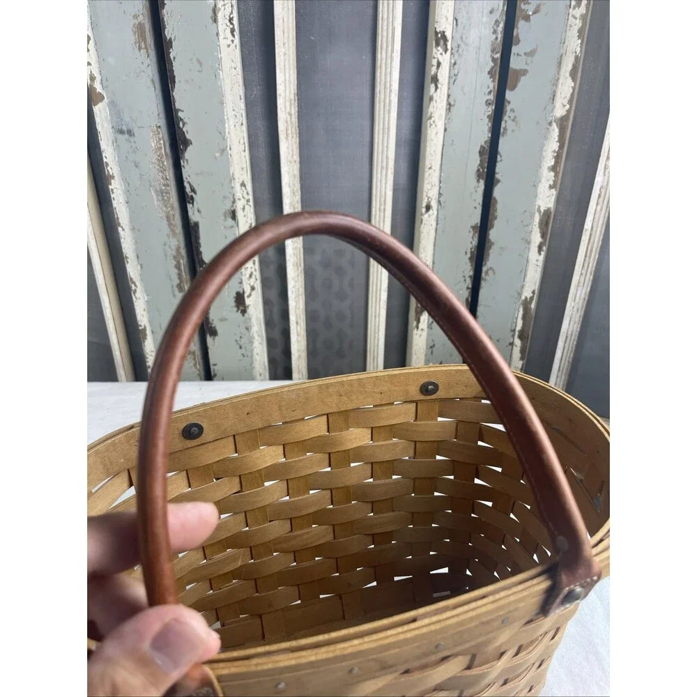 Longaberger 2003 Medium Boardwalk Basket Tote Purse w/ Protector Signed